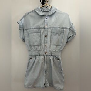 Zara Light Blue Denim Romper